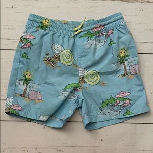 The Beaufort Bonnet Company Light Blue Beach Print Swim Trunks